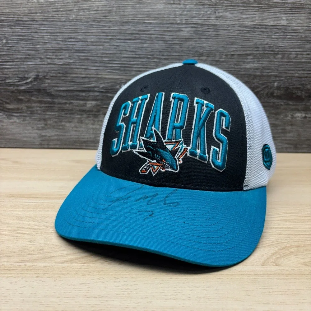 San Jose Sharks Hat Snapback NHL Autographed Paul Martin Old Time Hockey